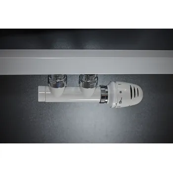 Hlavice pro radiátor Herz Set pro středové připojení těles - bílý / chrom Dimenze: plast. trubka 16 x 2