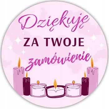 samolepka OZDOBNÉ SAMOLEPKY NA SVÍČKY DĚKUJI ZA VAŠI OBJEDNÁVKU 20 KUSŮ