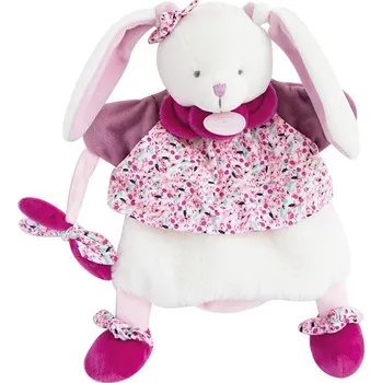 plyšák Doudou et Compagnie Paris Doudou Plyšový maňásek zajíček růžový 28 cm