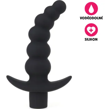 Anální kolík VšeNaSex.cz Silikonový anální kolík Beaded Plug černý