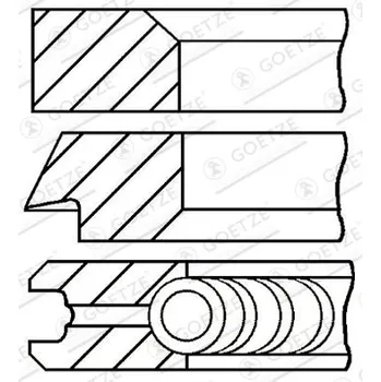Píst motoru Sada pístních kroužků GOETZE ENGINE 08-437000-00