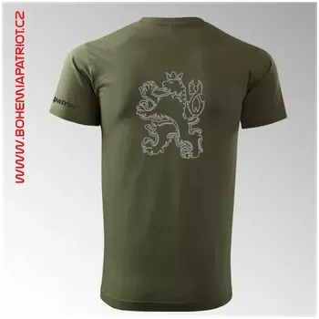 Pánské tričko PeM Tričko military s potiskem Country 1T khaki XXXL