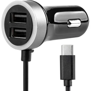 Automobilová nabíječka 12/24V USB typ C + 2xUSB 2.4A