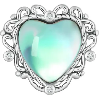 Přívěsek NUBIS® Stříbrný přívěšek korálek na náramek tyrkysové srdce - B0285