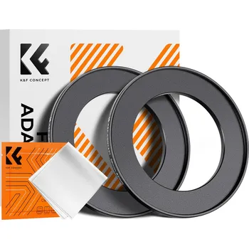 K&F Step Up Filter Ring 58-82mm*2pcs,+Vacuum Cleaning Cloth*1