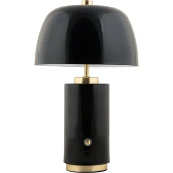 Lampička Present time Černá kovová nabíjecí stolní LED lampa Reya