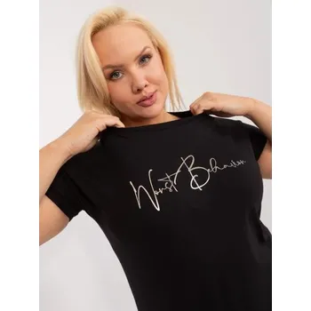 Dámská halenka plus size s potiskem černá
