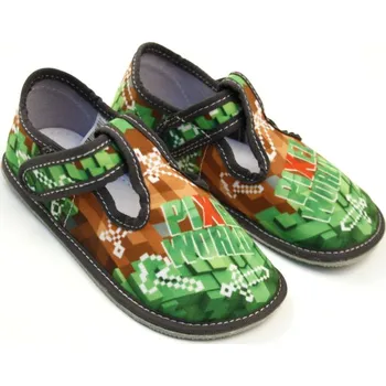 Dívčí obuv Ef Barefoot papuče 395 Pixel World EUR 26