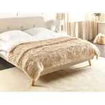 Přehoz přes postel světle hnědý polyester 200 x 220 cm pro ložnice do obývacích pokojů Beliani