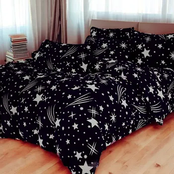 Povlečení Jemné mikroplyš povlečení Homa TORELA BLACK 3-dílná sada 140x200 cm