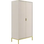 Šatní skříň Austin 100 cm kašmír/zlatá