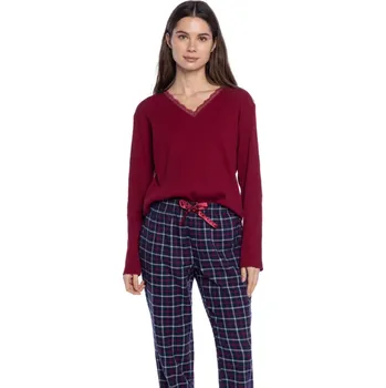 Dámské pyžamo GUASCH Dámské pyžamo MANUELLA Barva: Bordó, Velikost: S