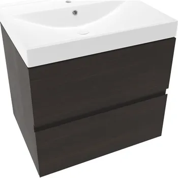 Koupelnový nábytek Naturel Koupelnová skříňka s umyvadlem Naturel Verona 60x50x45,5 cm tmavé dřevo mat VERONA60TDU1 VERONA60TDU1