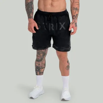 Pánské kraťasy GymBeam Šortky Washed Black - STRIX Velikost: XXXL, Barva: černá