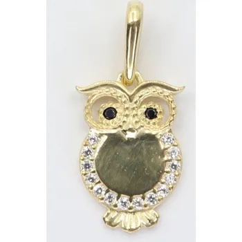 Přívěsek Zlatý přívěsek se zirkony sovička 8235 (585/1000) 0.65 g