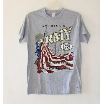 Oblečení a móda Gildan Triko, tričko s potiskem krátký rukáv ARMY 1775 - šedé Velikost: M