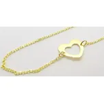 Klenoty Budín Dámský hladký zlatý náramek SRDCE 585/0,67gr 17+1cm HK7093 (Klenoty Budín Dámský hladký zlatý náramek SRDCE 585/0,67gr 17+1cm HK7093)