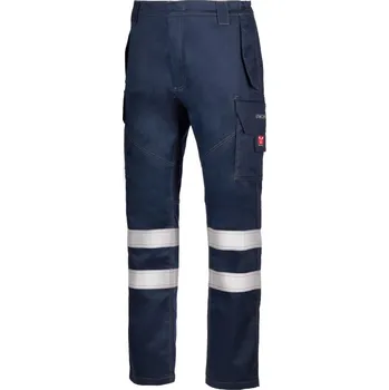 montérky Pracovní kalhoty Payper DEFENCE REFLEX Barva: Námořnická modrá, Velikost: 4XL Nehořlavé reflexní pracovní kalhoty