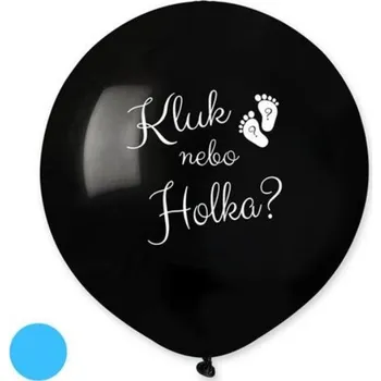 Party Deco Balonek Kluk nebo holka? CZ, 48 cm - modré konfety /BP