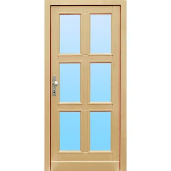 Vchodové dveře Truhlárna Vchodové dřevěné dveře ZORA 6S (68mm) Rozměr dle ČSN: 80 / 197, Orientace Dveří: Levé