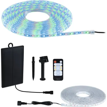 Venkovní osvětlení PAULMANN LED pásek solární vč. dálkový ovladač 10m IP44 3,8W 14lm/m 60 LEDs/m RGB - PAULMANN P 71196