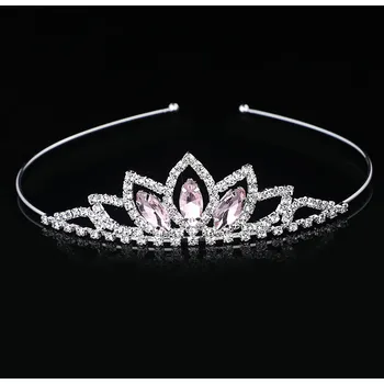 Čelenka B-TOP Korunka do vlasů s barevnými krystaly Druh barvy: Růžová