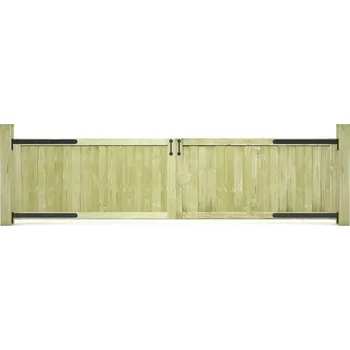 vidaXL Marketos Zahradní brána 2křídlá impregnovaná borovice 300 x 75 cm