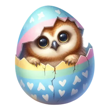 Nášivka NAŽEHLOVAČKA - Sovička ve vajíčku