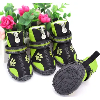 Obleček pro psa PET ARTIST 4ks Pevné voděodolné reflexní boty pro psy - PAW Barva: Zelená, Velikost: 4