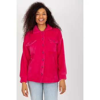 Dámská košile RUE PARIS Dámská kožešinová košile s kapsami fuchsiová Velikost: S/M