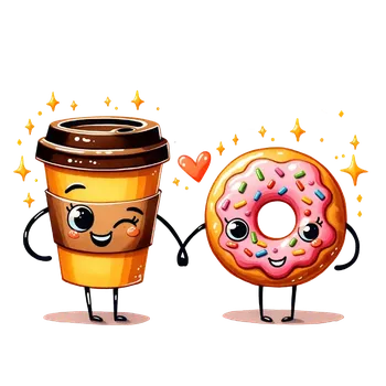 Nášivka NAŽEHLOVAČKA - Kafe s donutem