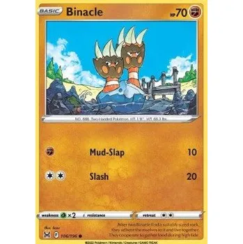Sběratelská karetní hra Pokémon LOR 106/196 Binacle - Lost Origin Stav: Near Mint, Verze: NORMAL