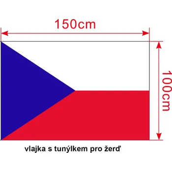 Vlajka Česká republika 150 x 100 cm na žerď