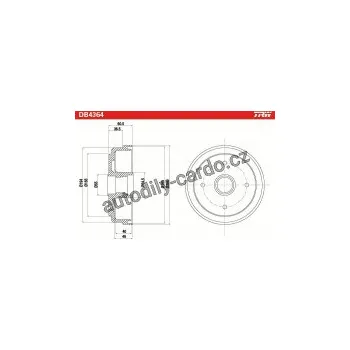 Brzdový buben Brzdový buben TRW DB4364 -