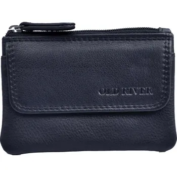 Old River Kožená klíčenka s přední kapsičkou 1708 černá