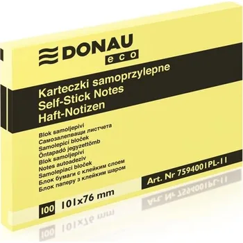 Samolepící bloček Bloček Donau, 101 x 76 mm, ECO žlutý