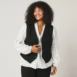 Vesta na knoflíky v klasickém střihu černá 48