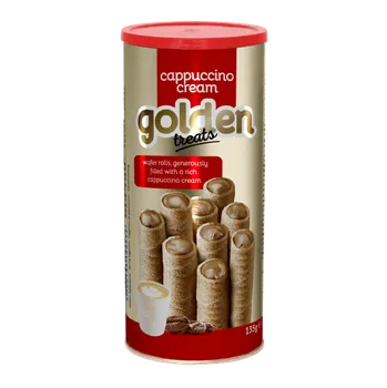 Trubičky plněné cappuccino krémem 135g GOLDEN BREAK
