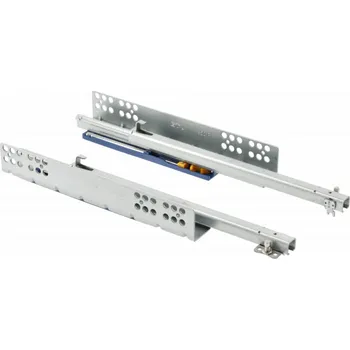 Nábytkové kování Vodicí lišta GTV Q pro spodní montáž, L 500 mm, částečný výsuv, tlumitelné zavírání