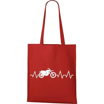 DOBRÝ TRIKO Bavlněná taška s potiskem Tep motorka Barva: Červená