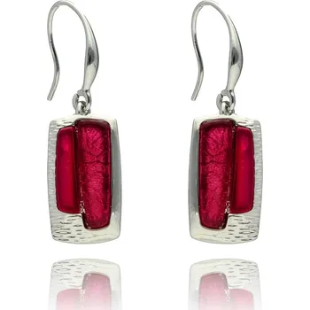 Náušnice Yvon Elegantní náušnice DEJA VU s červenými akcenty