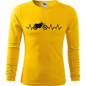 DOBRÝ TRIKO Pánské bavlněné triko Tep motorka Velikost: XL, Barva: Žlutá