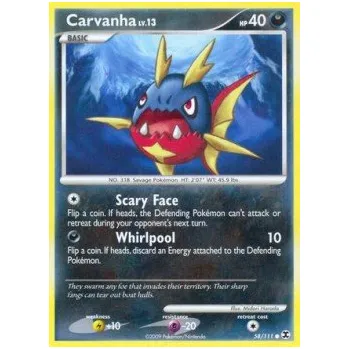 Sběratelská karetní hra Pokémon RR 058/111 Carvanha Lv.13 - Rising Rivals Stav: Excellent, Verze: NORMAL