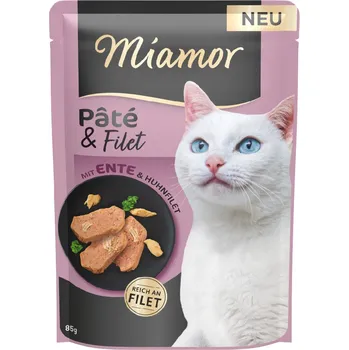 Krmivo pro kočku Výhodné balení: 30ks-30x85g Miamor Pâté & Filet s kachnou vlhké krmivo pro kočky