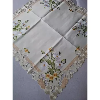 ubrus UBRUS * UBRUSY 85 x 85 vyšívaný * Kopretina kvítek
