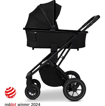 Kočárek Dvojkombinace kočárku Moon PIÚ 2025 Black chrome ONYX BLACK