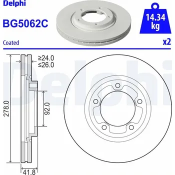 Brzdový kotouč Brzdový kotouč DELPHI BG5062C