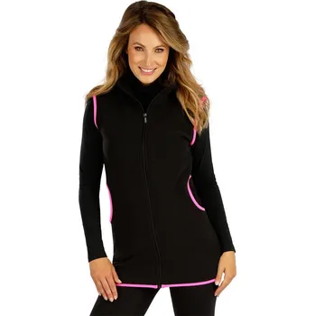 Dámská softshellová bunda Dámská fleecová vesta LITEx černá + růžový lem S