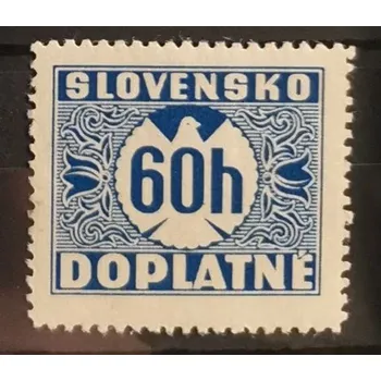 Sběratelství Známka Slovenský štát, 60h, Pof.DL7x*