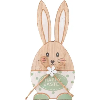 Bytová dekorace Z-TRADE Dekorace dřevo zelená Zajíc 65 x 147 mm